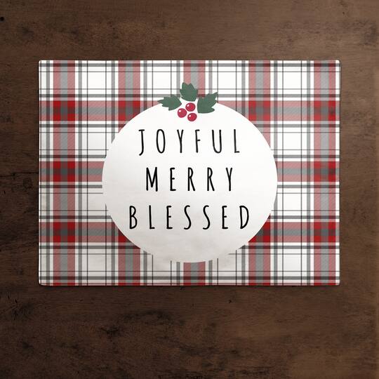 Joyful Merry Blessed 18x14 Cotton Twill Placemat